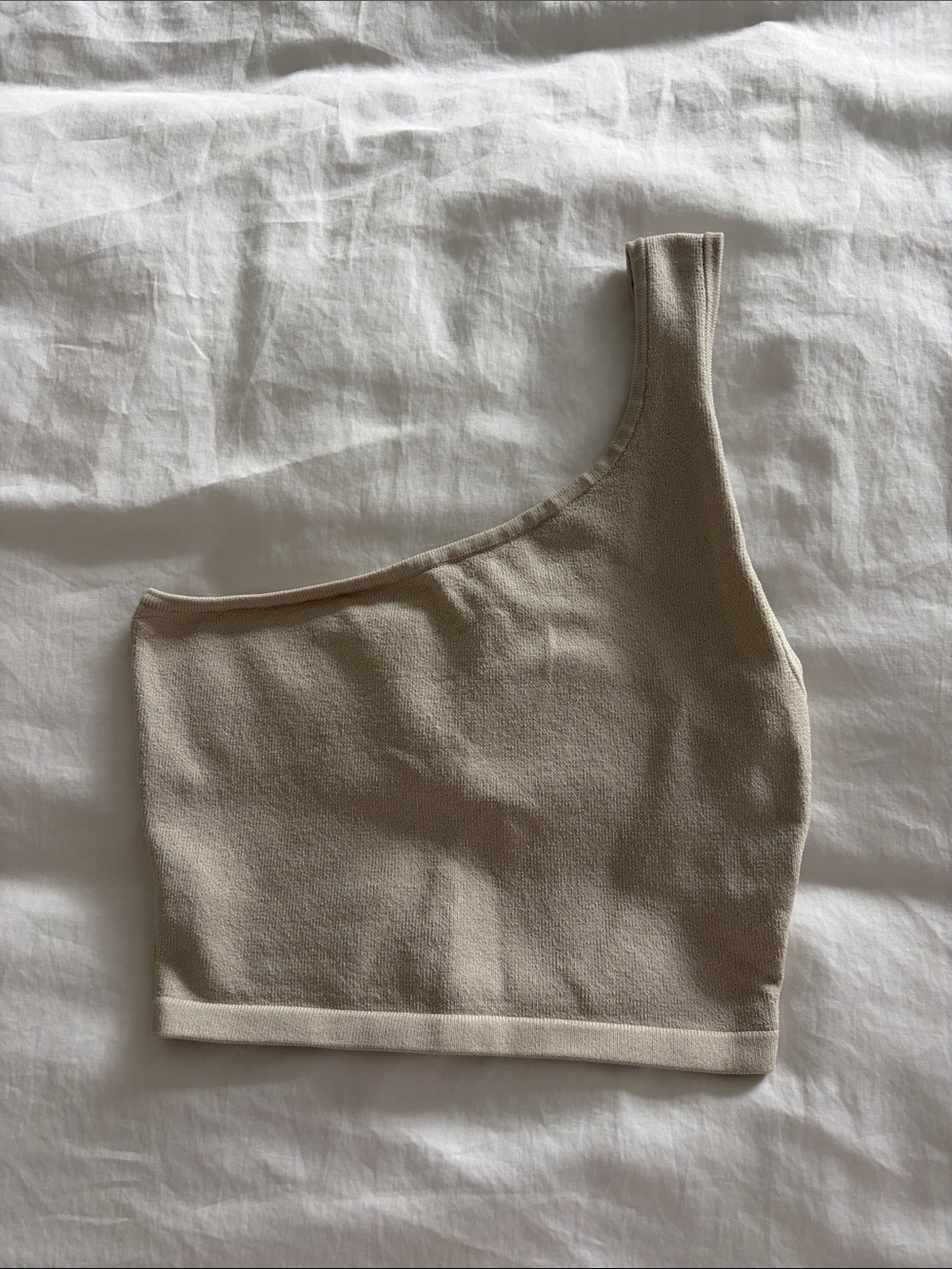 Babaton One-Shoulder Cropped Knit Top - Taupe